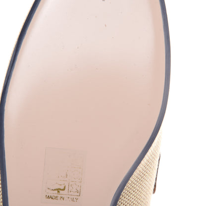 Gucci Canvas Vintage Charlotte Web Princetown Slippers 38.5 Sand Cuir 7 of 9