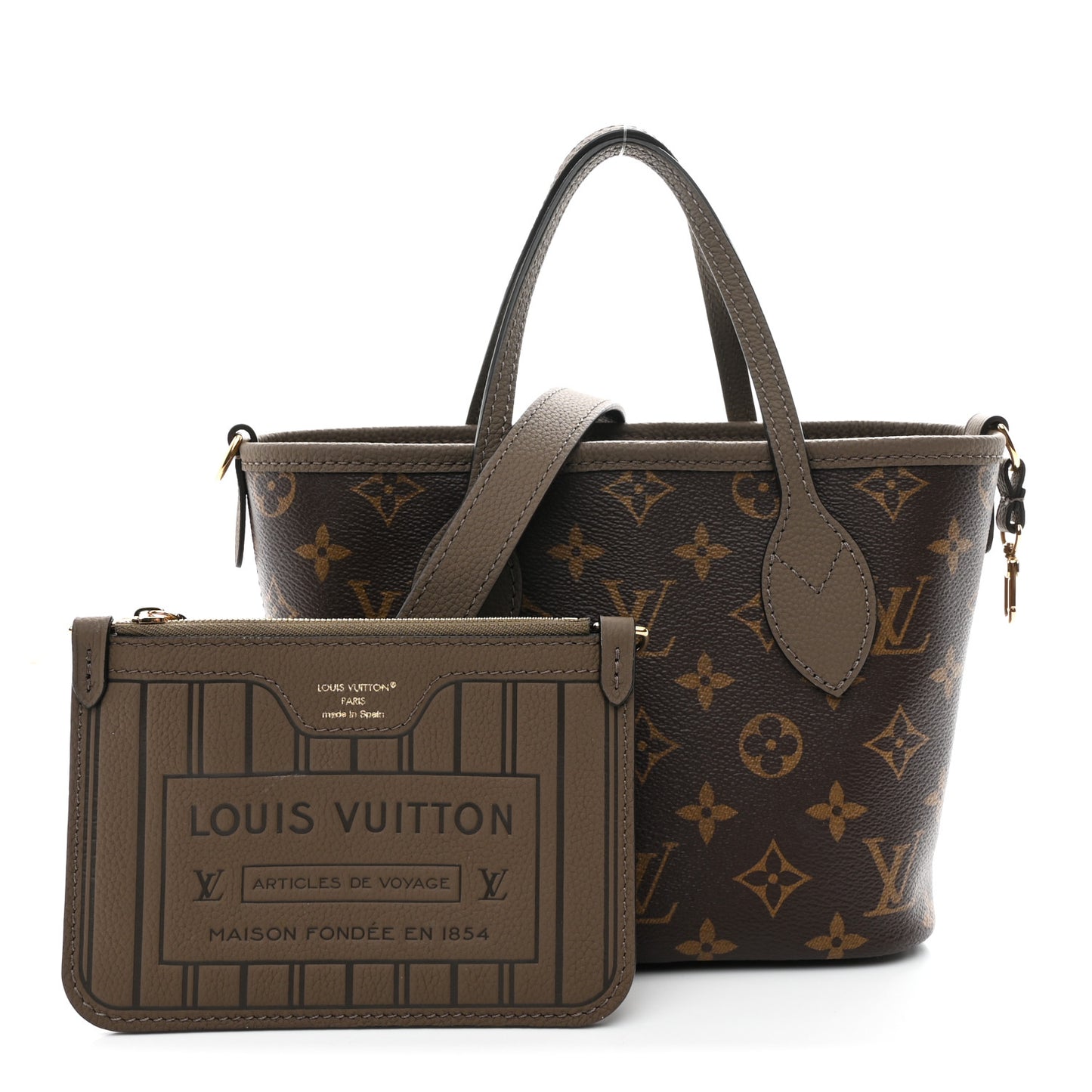 Monogram Neverfull Inside Out Bandouliere BB Dark Fango