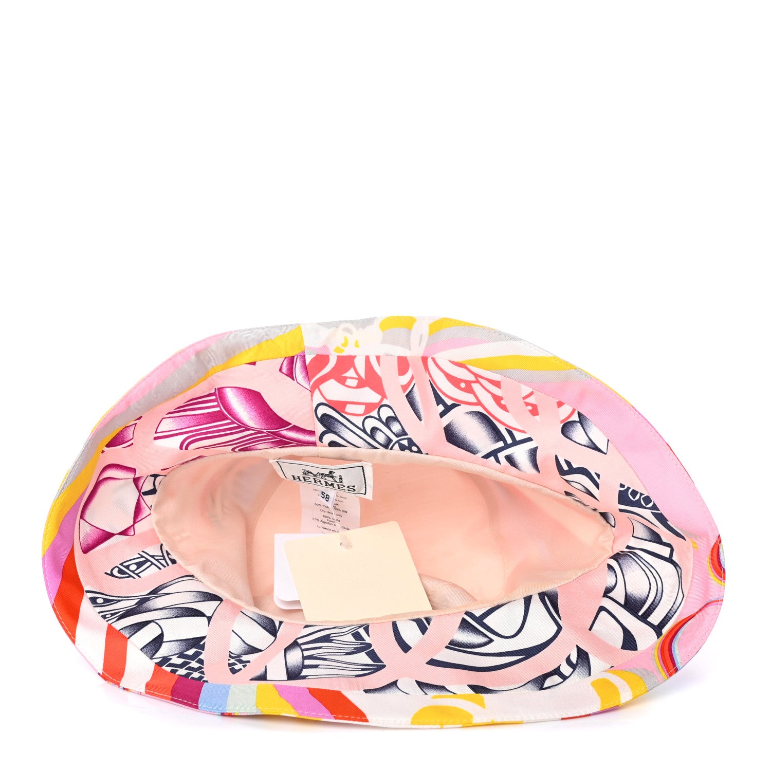 Hermes Silk Carla Patchwork Bucket Hat 58 5 of 5