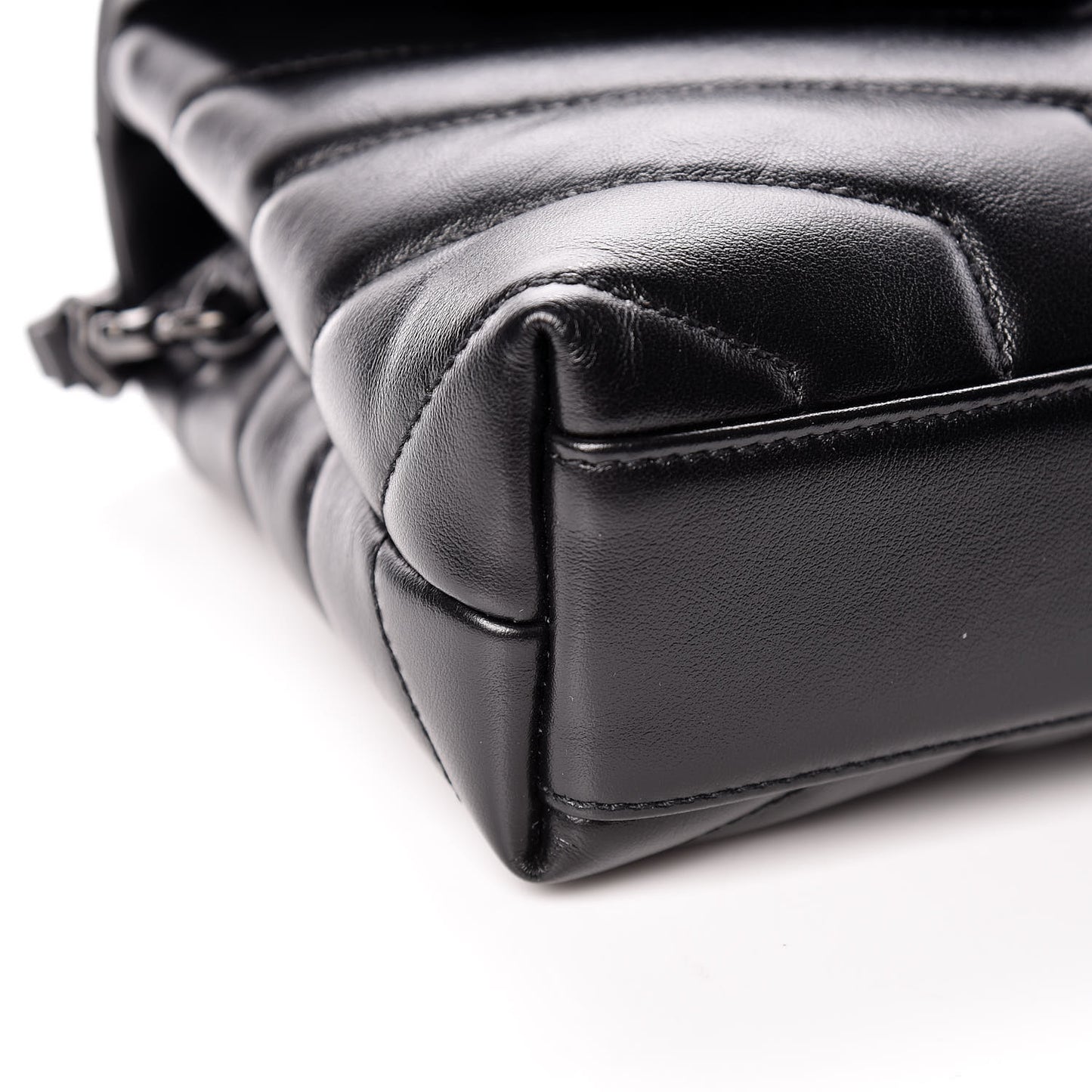Calfskin Y Quilted Monogram Toy Loulou Crossbody Bag Black