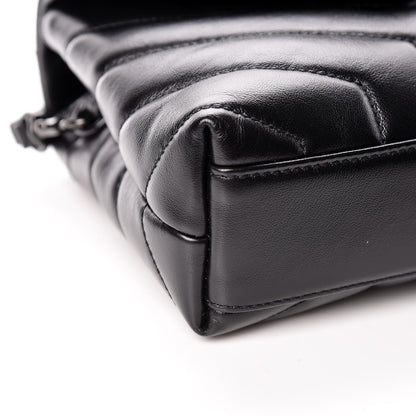 Saint Laurent Calfskin Y Quilted Monogram Toy Loulou Crossbody Bag Black 5 of 10