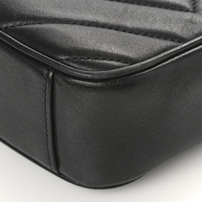 Chanel Lambskin Chevron Quilted Pyramid CC Camera Case Black 9 of 9