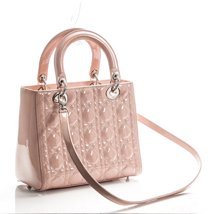 Christian Dior Patent Cannage Medium Lady Dior Light Pink 3 of 7