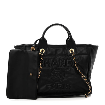Chanel Calfskin Small Deauville Tote Black 3 of 11