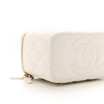 Chanel Caviar Quilted Small Vanity Case With Chain White 8 of 11