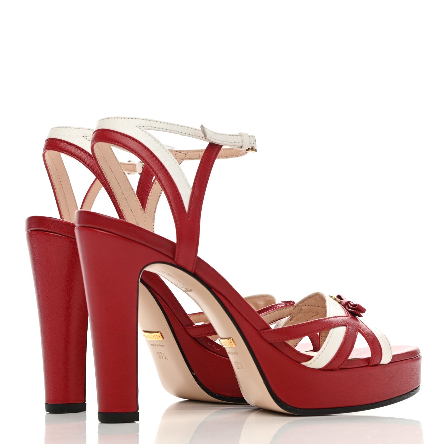 Gucci Malaga Kid Platform Sandals 37.5 Red 4 of 7