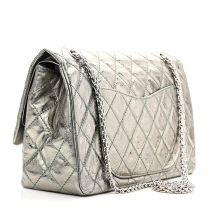 Chanel Metallic Aged Calfskin Quilted 2.55 Reissue 227 Flap Vert Fonce 3 of 11