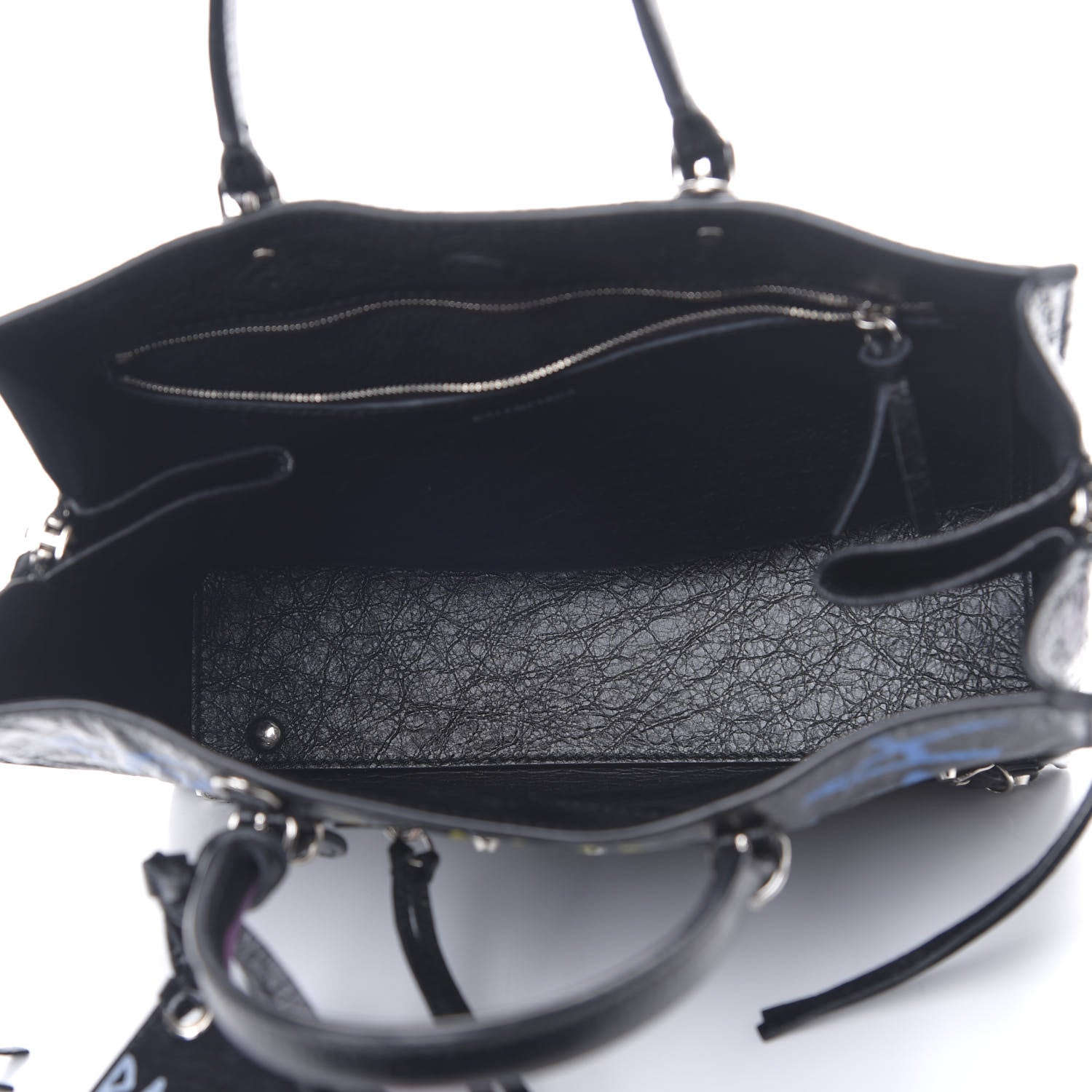 Balenciaga Agneau Graffiti Papier A6 Zip Around Tote Black 4 of 8