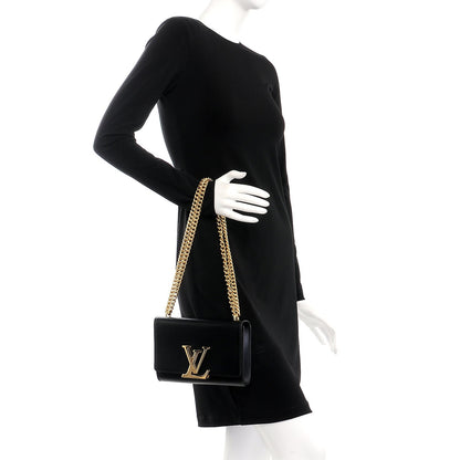 Louis Vuitton Calfskin Chain Louise MM Black 2 of 8