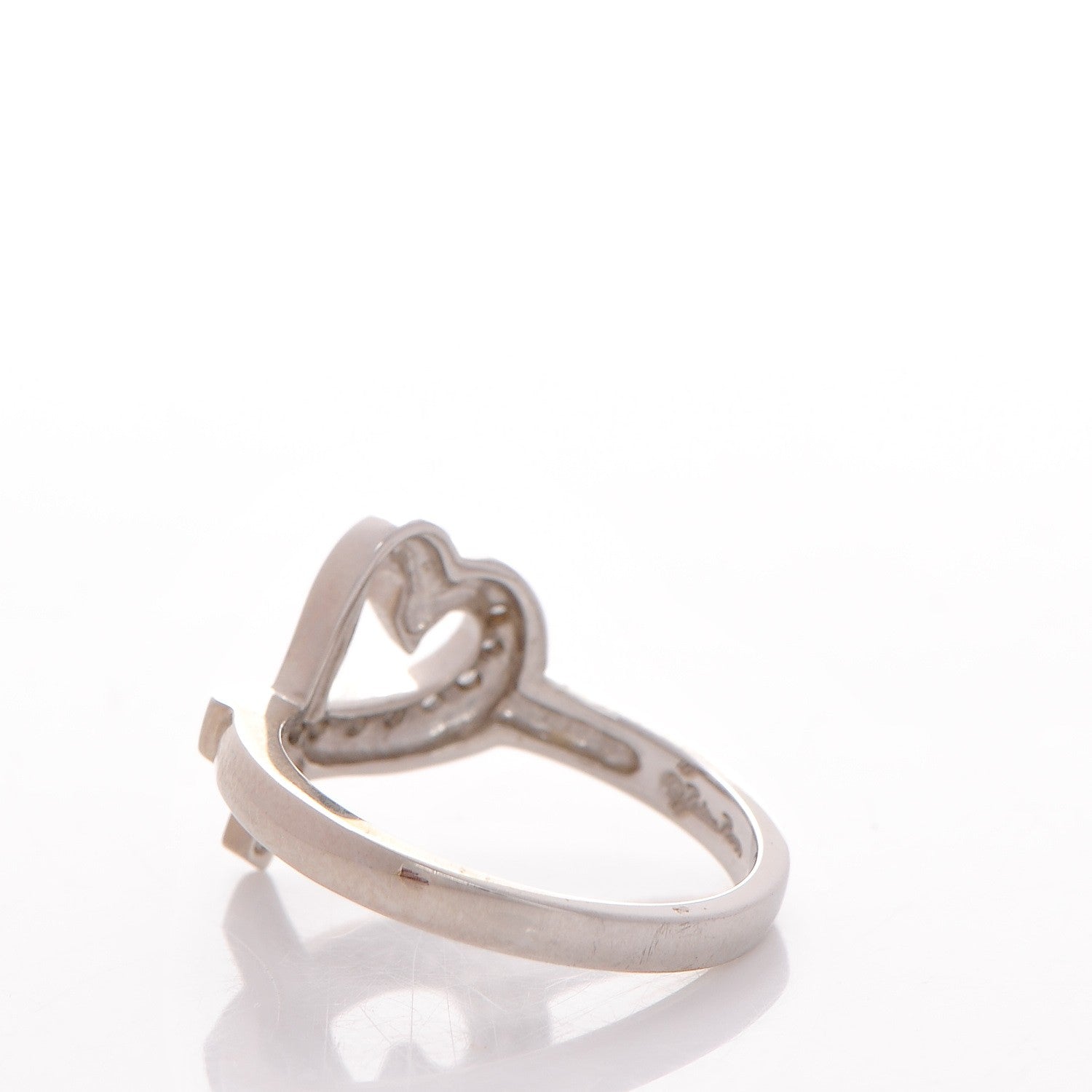 Tiffany 18K White Gold Diamond Paloma Picasso Loving Heart Ring 7.5 3 of 5