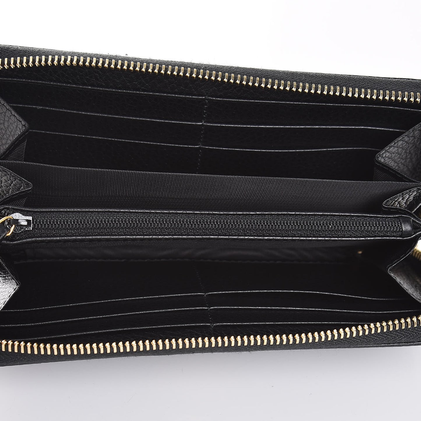 Dollar Calfskin GG Marmont Zip Around Wallet Black