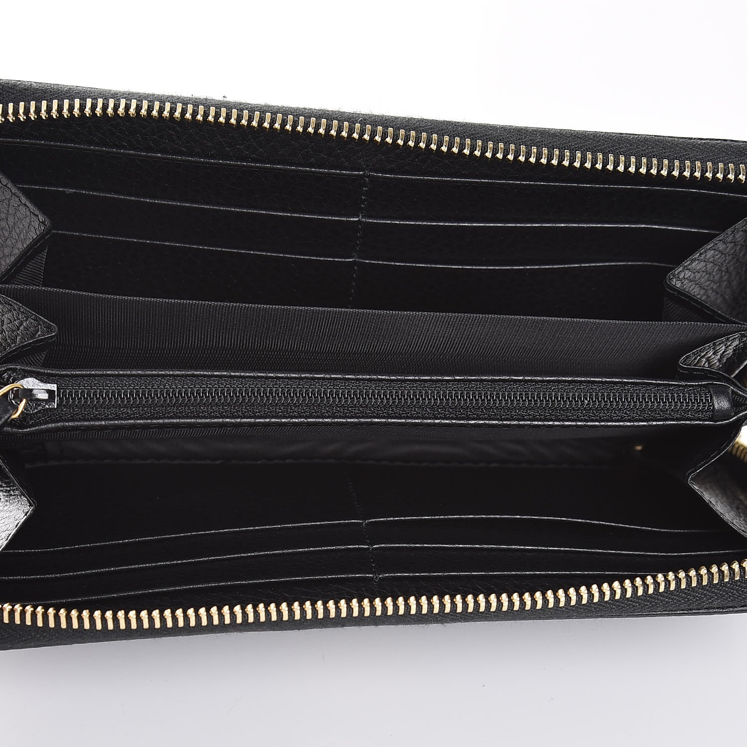 Gucci Dollar Calfskin GG Marmont Zip Around Wallet Black 5 of 8
