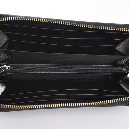 Gucci Dollar Calfskin GG Marmont Zip Around Wallet Black 5 of 8