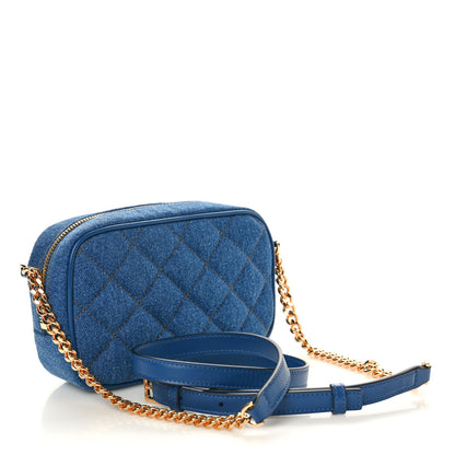 Versace Denim Quilted La Medusa Camera Bag Blue 3 of 10