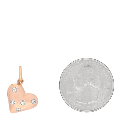 Tiffany 18K Rose Gold Platinum Diamond Etoile Heart Charm 2 of 6