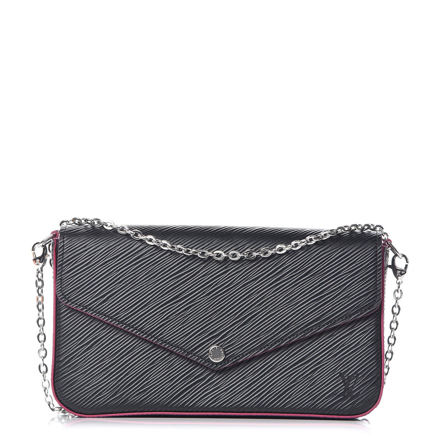 Epi Pochette Felicie Black Hot Pink
