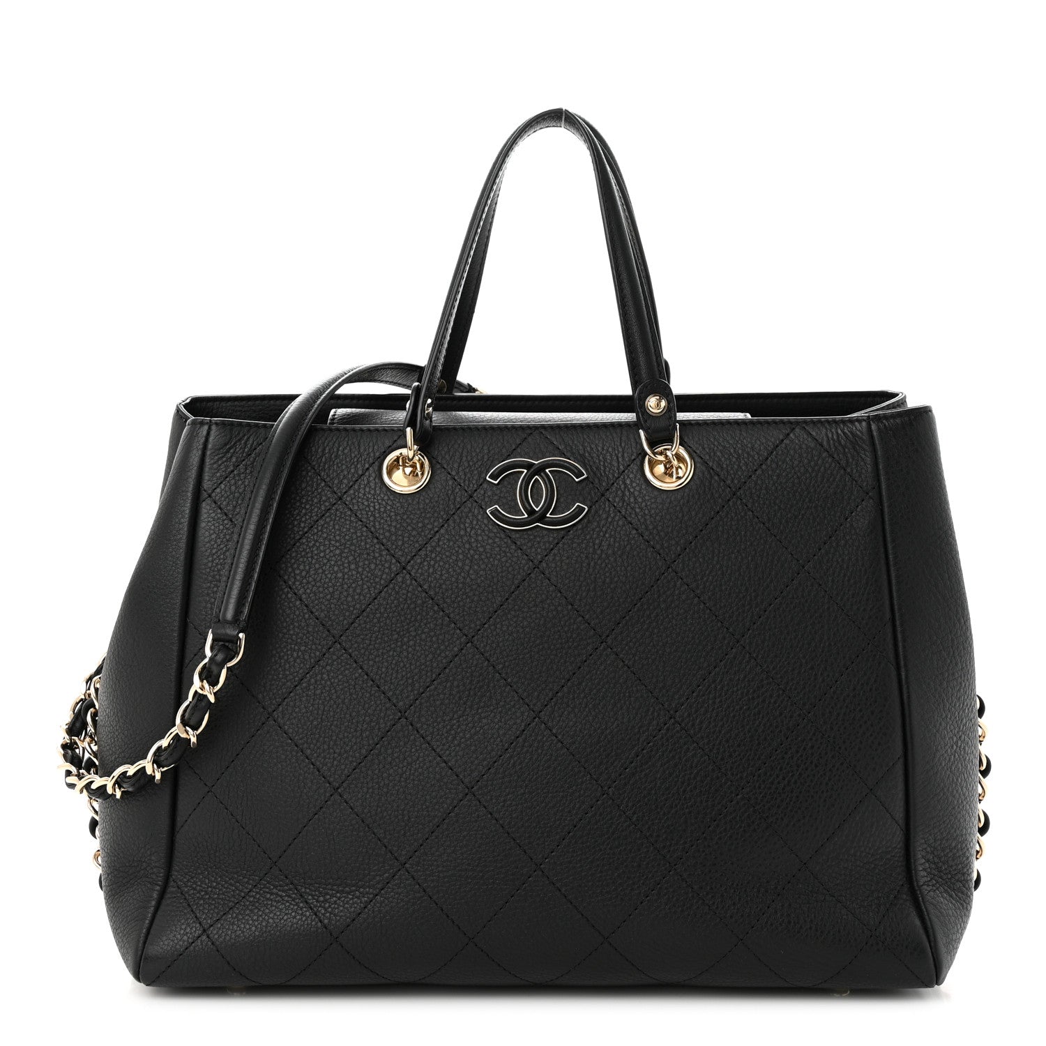 Chanel Bullskin Stitched Medium Shopping Bag Black 1 of 11