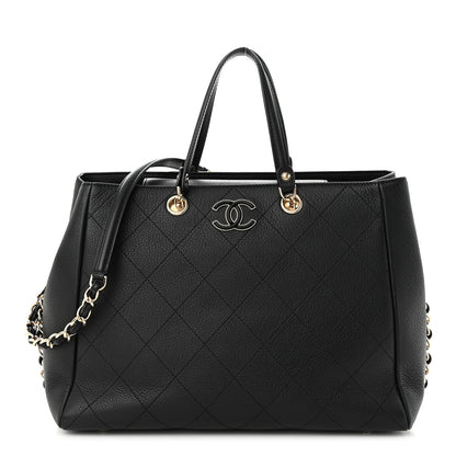 Chanel Bullskin Stitched Medium Shopping Bag Black 1 of 11
