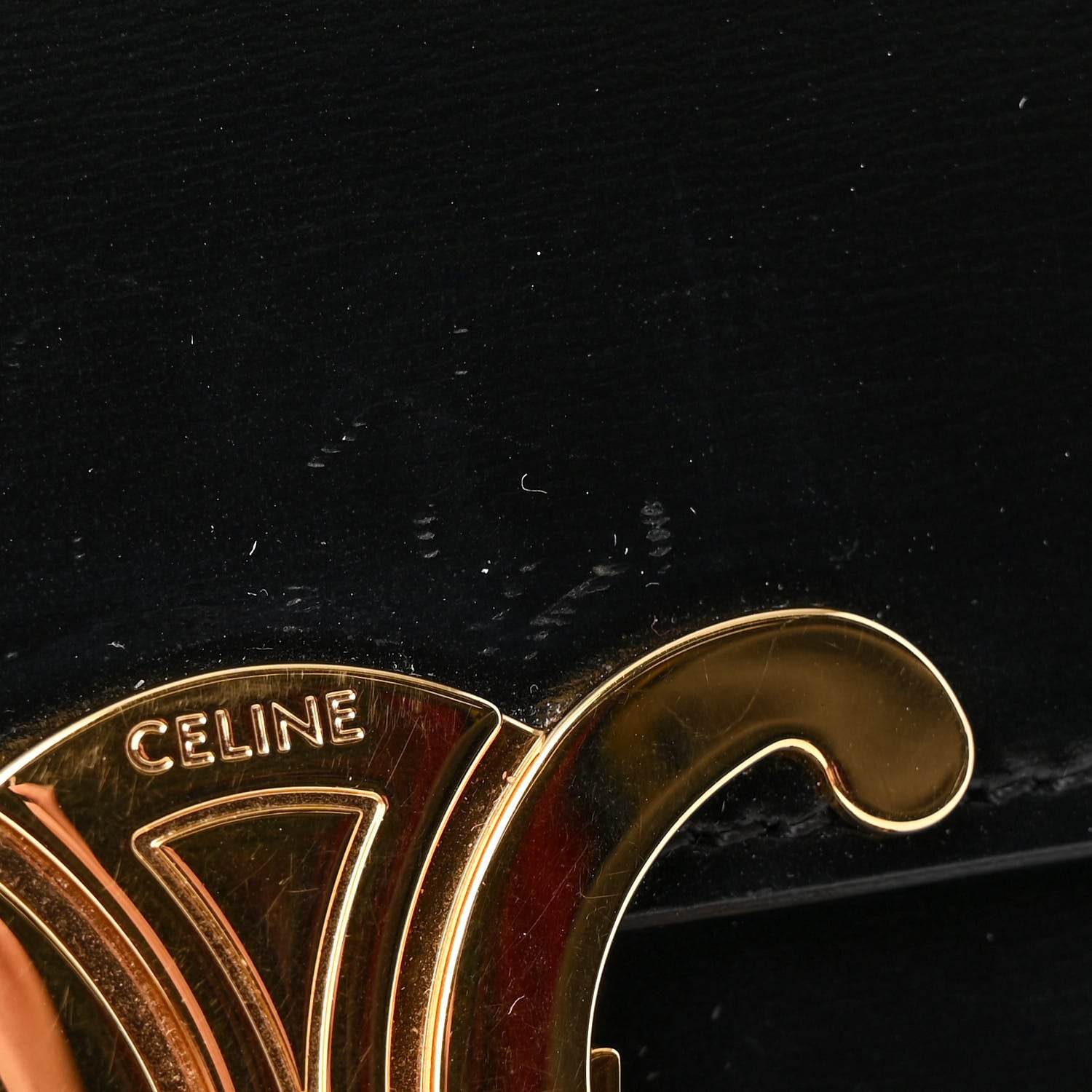 Celine Shiny Calfskin Teen Triomphe Black 12 of 13
