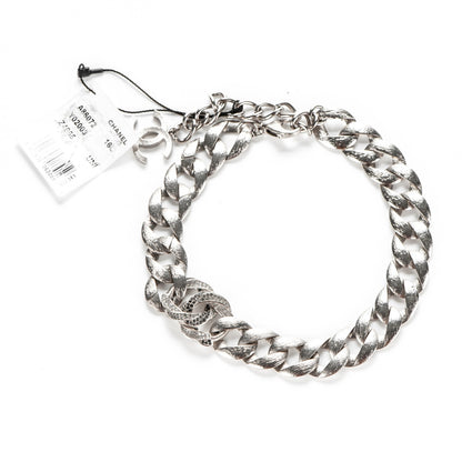 Chanel Crystal CC Chain Link Choker Necklace Grey 3 of 7