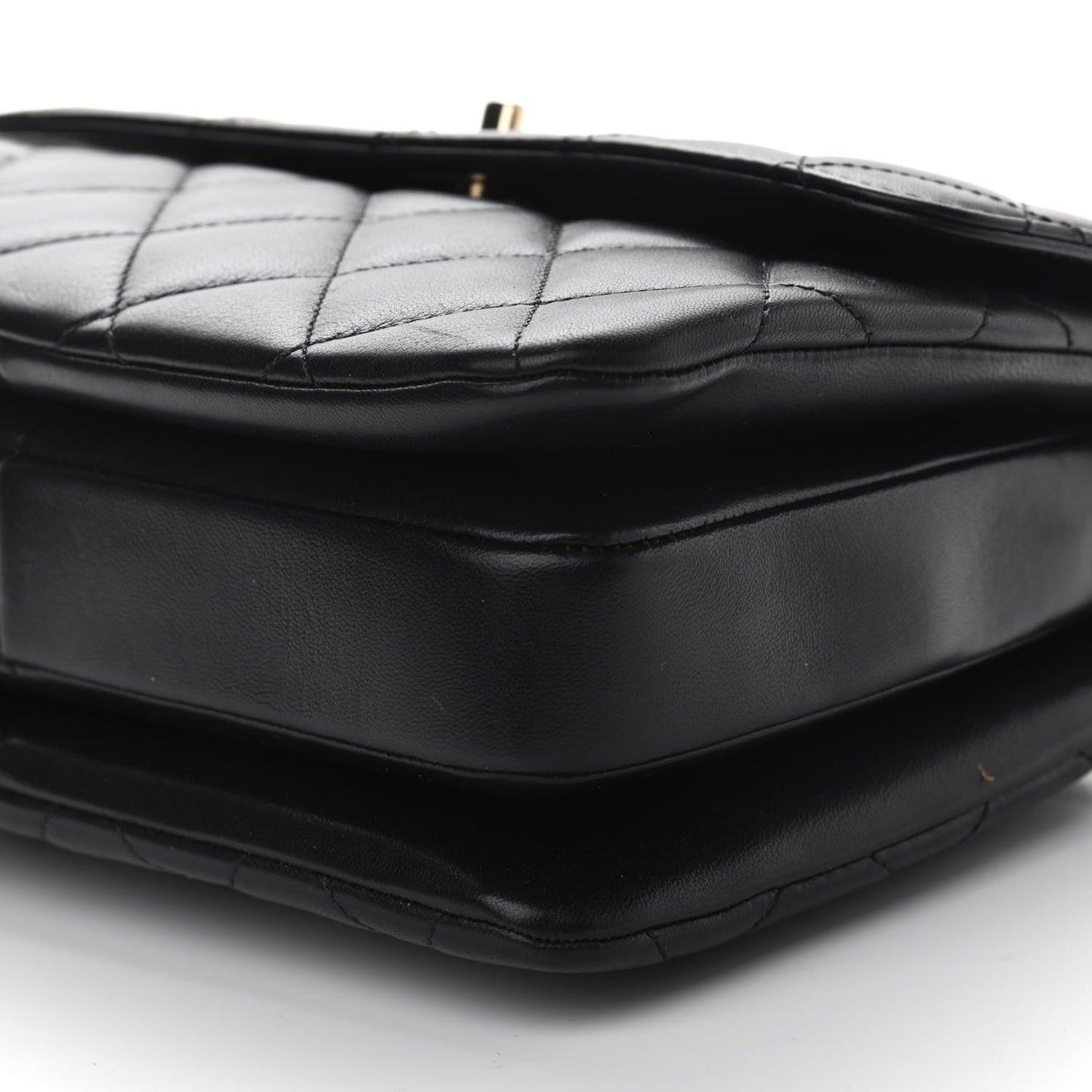 Lambskin Quilted Small Trendy CC Dual Handle Flap Bag Black