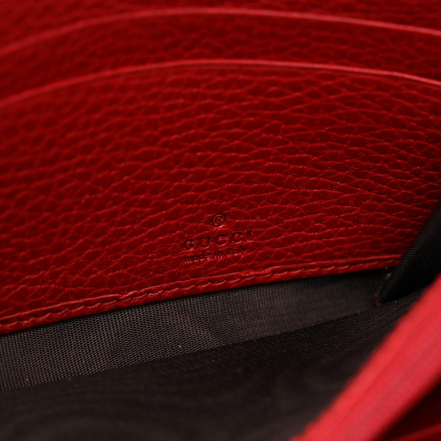 Dollar Calfskin GG Marmont Continental Wallet Hibiscus Red
