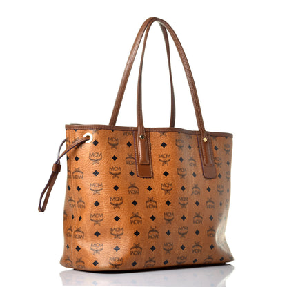 MCM Visetos Medium Liz Reversible Shopper Tote Cognac 4 of 16