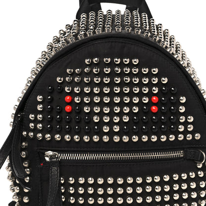 Fendi Nylon Vitello Dolce Studded Monster Mini Backpack Black 12 of 12
