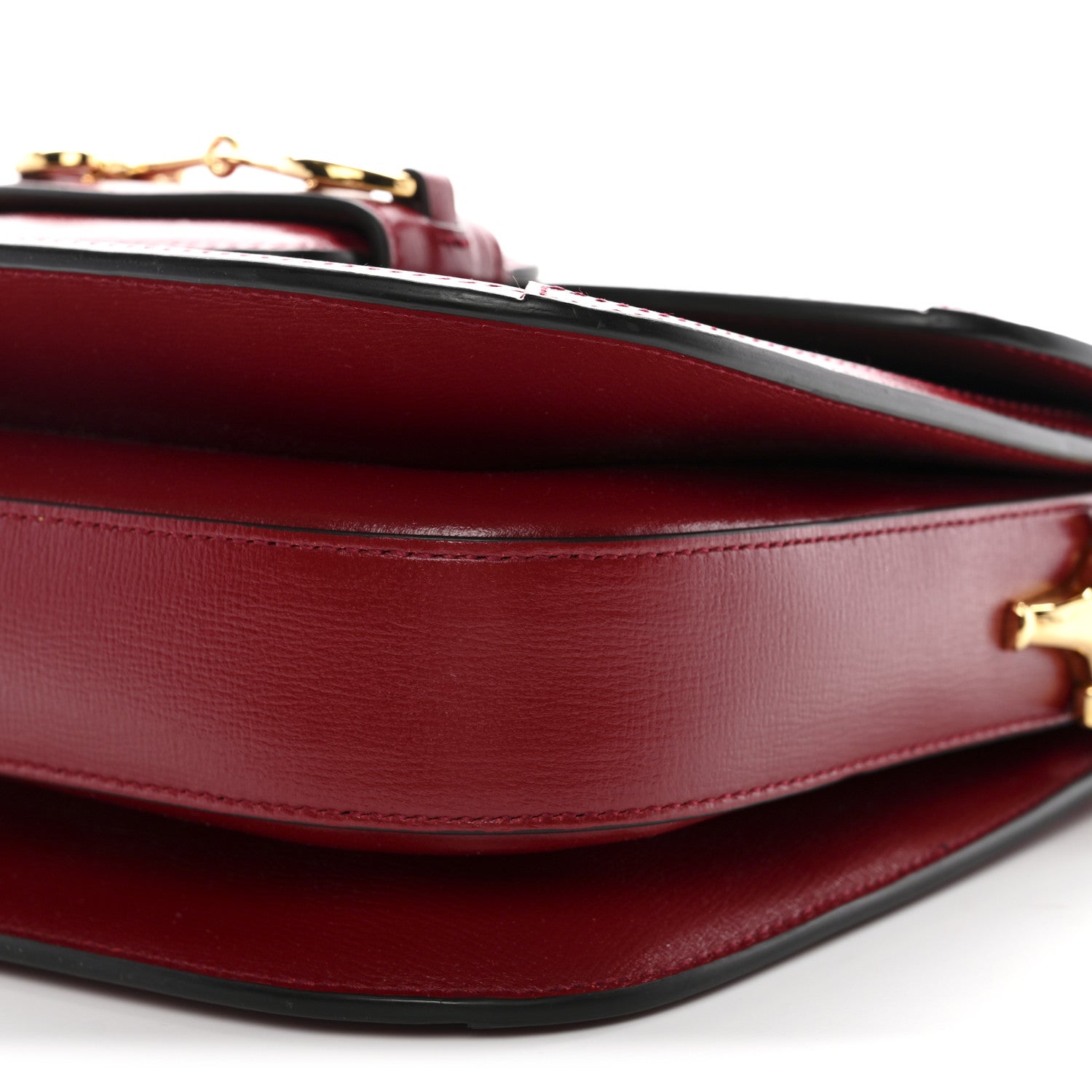 Gucci GG Supreme Monogram Azalea Calfskin Horsebit 1955 Shoulder Bag Beige Ebony New Cherry Red 10 of 10