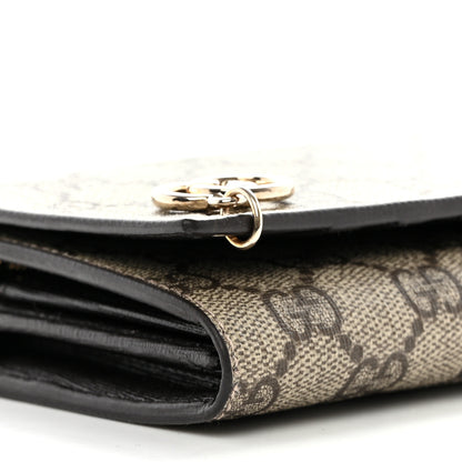 Gucci GG Supreme Monogram GG Pierce Chain Clutch Wallet Beige Ebony Black 8 of 10