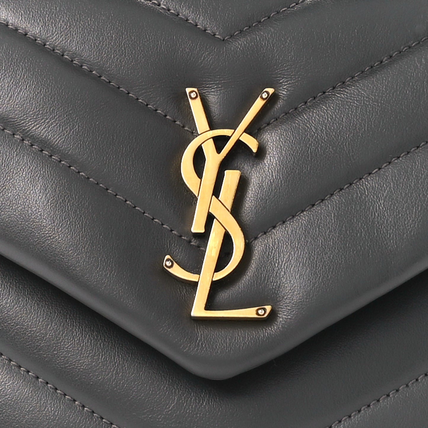 Calfskin Y Quilted Monogram Small Loulou Chain Satchel Storm