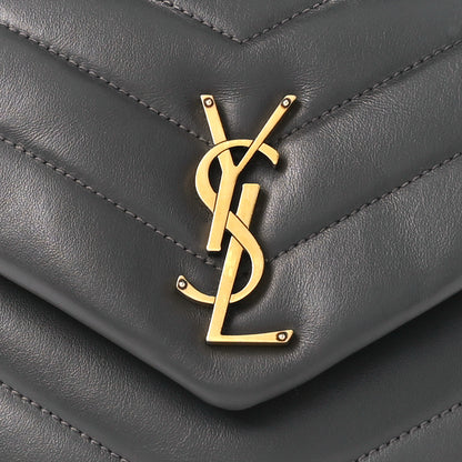 Saint Laurent Calfskin Y Quilted Monogram Small Loulou Chain Satchel Storm 9 of 11