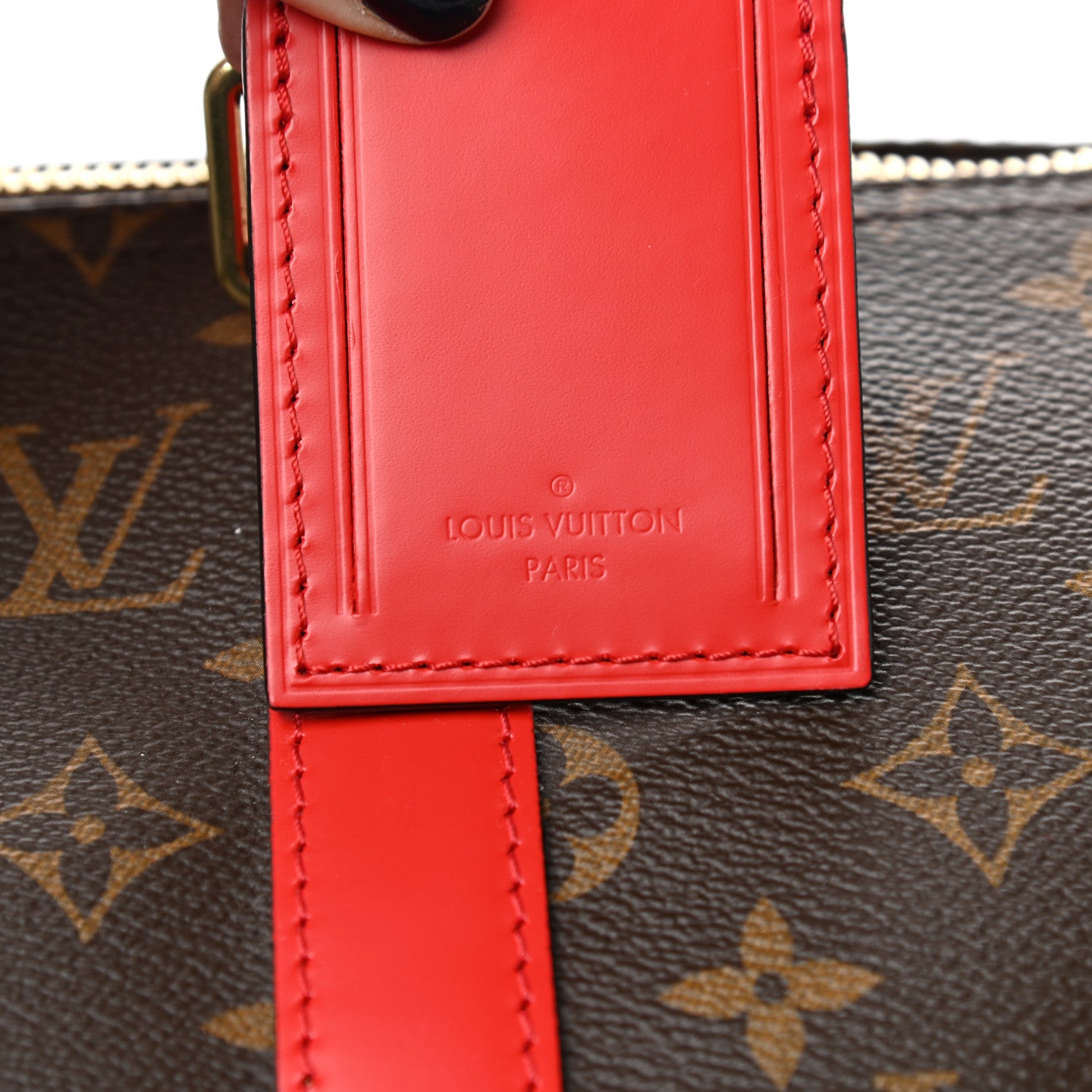 Louis Vuitton Calfskin Monogram Keepall Bandouliere 50 Coquelicot 6 of 10