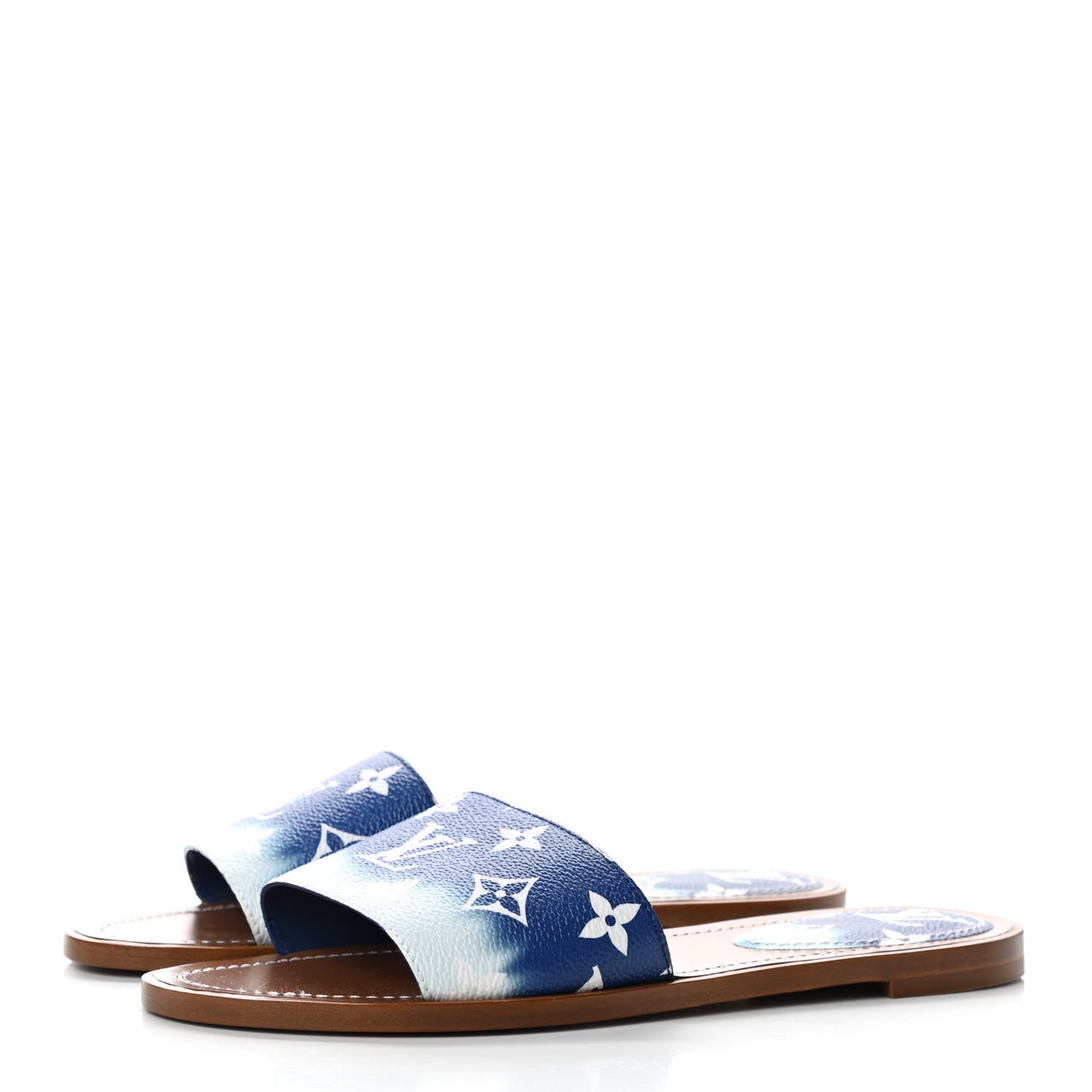 Monogram Escale Lock It Flat Mule 38 Blue