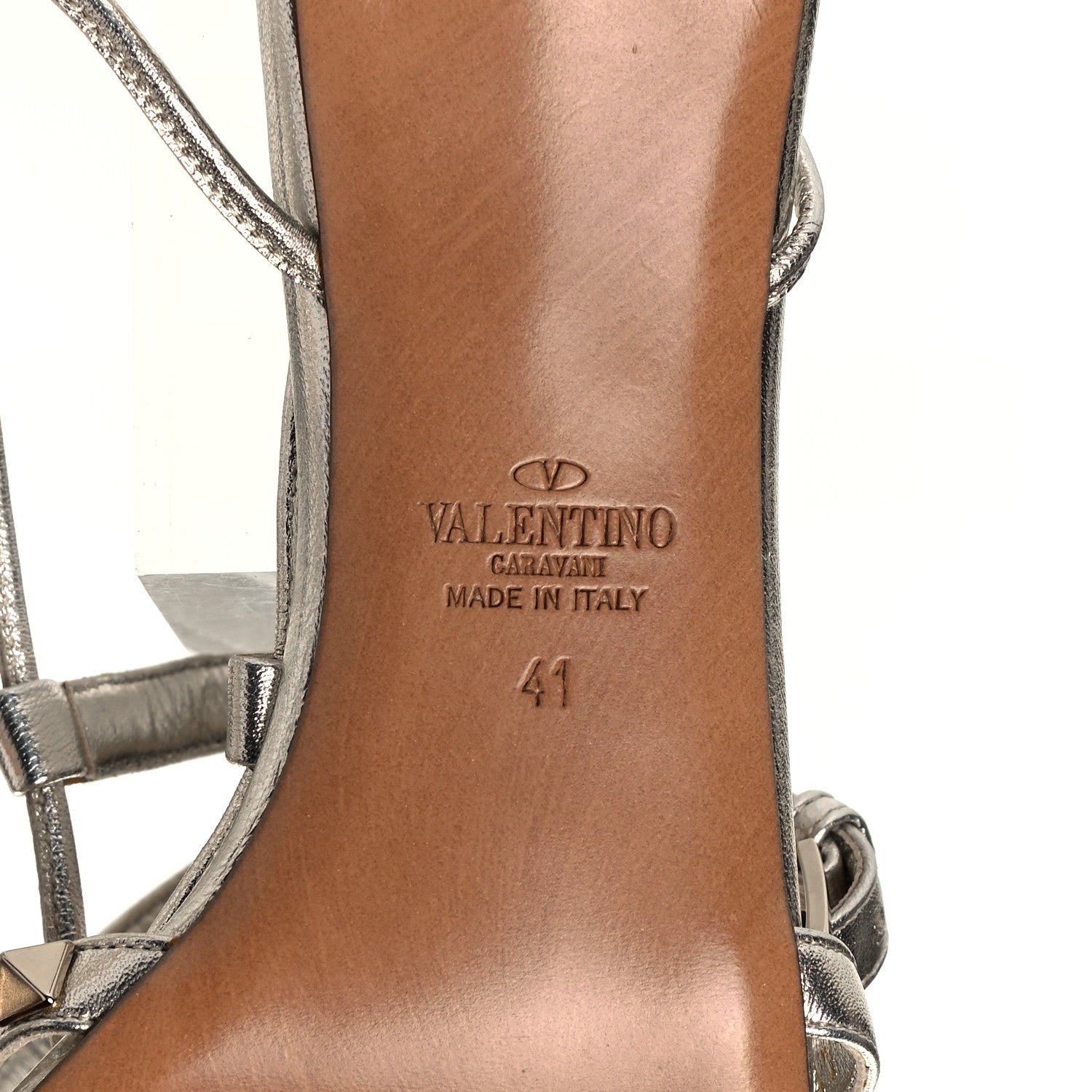 Valentino Garavani Metallic Nappa Rockstud Crisscross Slingback Sandals 41 Gold 6 of 7