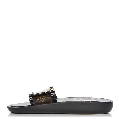 Louis Vuitton Calfskin Monogram Eldorado Flat Mules 40 Black 1 of 8
