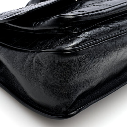 Saint Laurent Crinkled Calfskin Matelasse Monogram Medium Niki Chain Satchel Black 8 of 9
