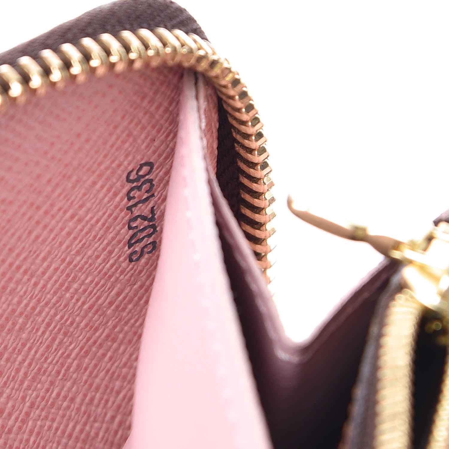 Louis Vuitton Damier Ebene Clemence Wallet Rose Ballerine 7 of 7