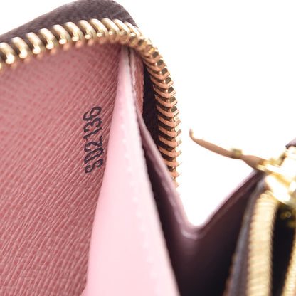 Louis Vuitton Damier Ebene Clemence Wallet Rose Ballerine 7 of 7