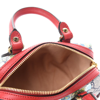 Gucci GG Supreme Monogram Blooms Mini Boston Navy Blue Hibiscus 5 of 10