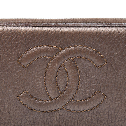 Chanel Metallic Calfskin Chain Zip Around Wallet Brown 14 of 14