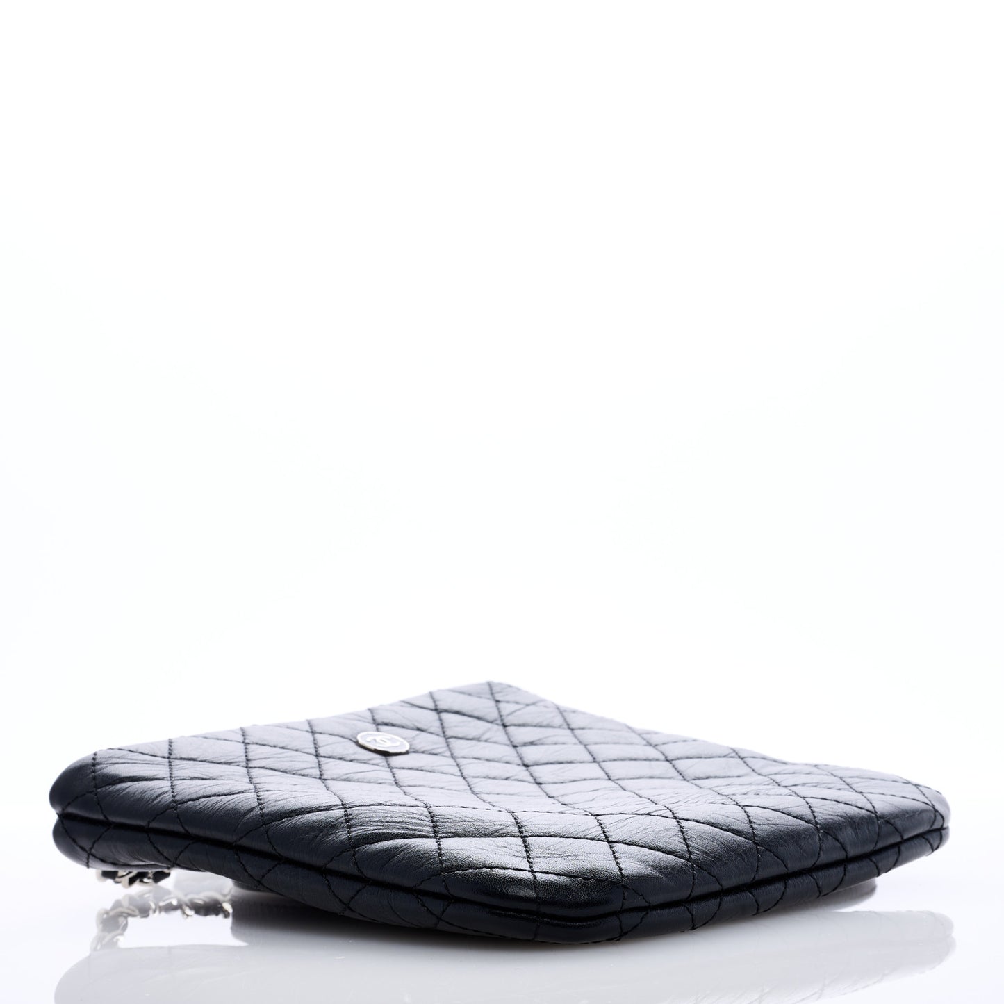 Aged Calfskin Quilted Crossbody Bag Black