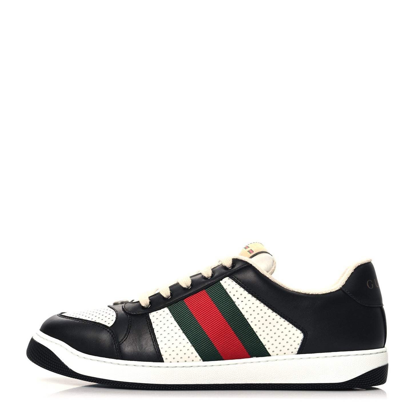Calfskin Web Mens Screener Sneakers 11 Black White
