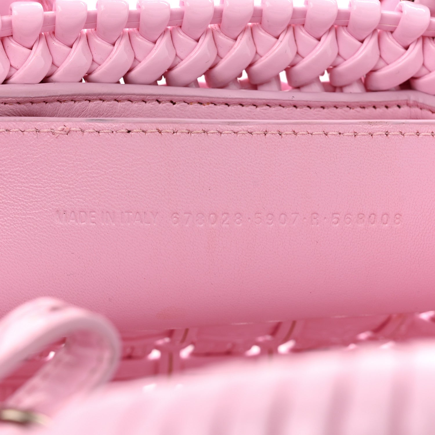 Balenciaga Faux Calfskin Braided Varnished XXS Bistro Basket Candy Pink 7 of 10