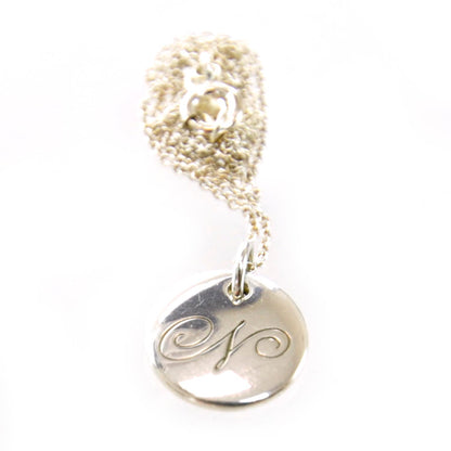 Tiffany Sterling Silver Notes Alphabet N Charm Necklace 1 of 7