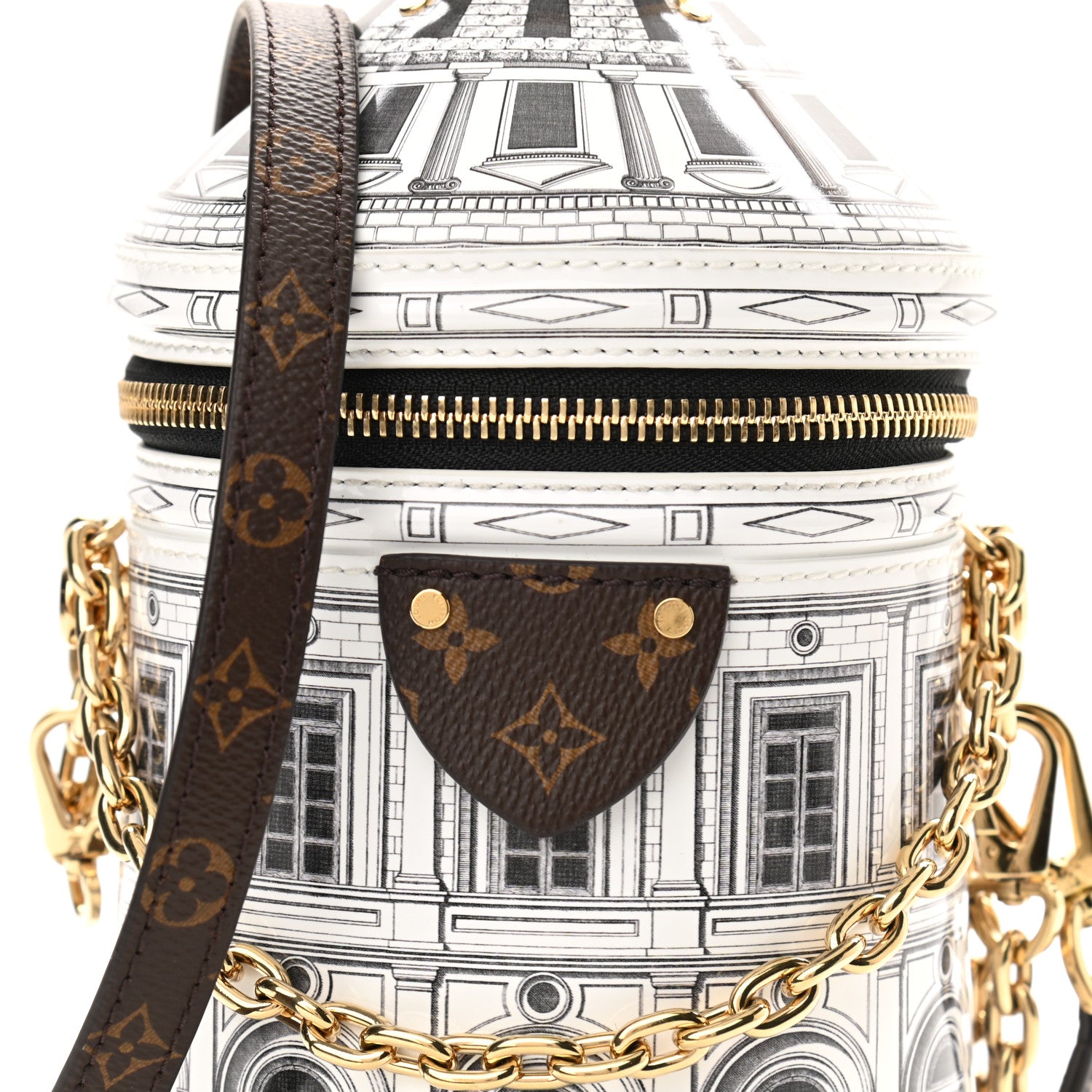 Louis Vuitton X FORNASETTI Calfskin Architettura Cannes Black White 7 of 9