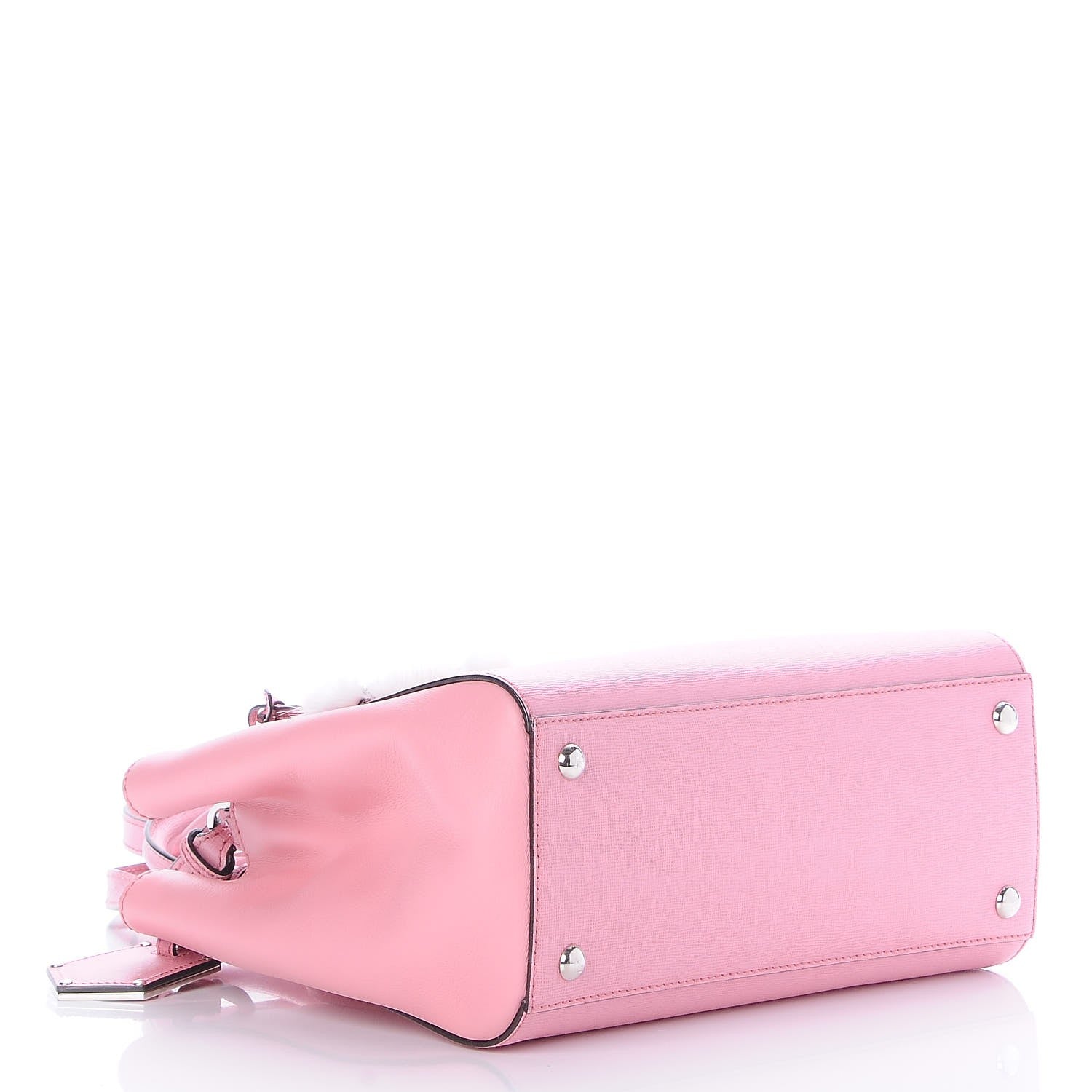 Fendi Vitello Elite Flamingo Mink Monster Charm Petite 2Jours Tote Pink Multicolor 5 of 8