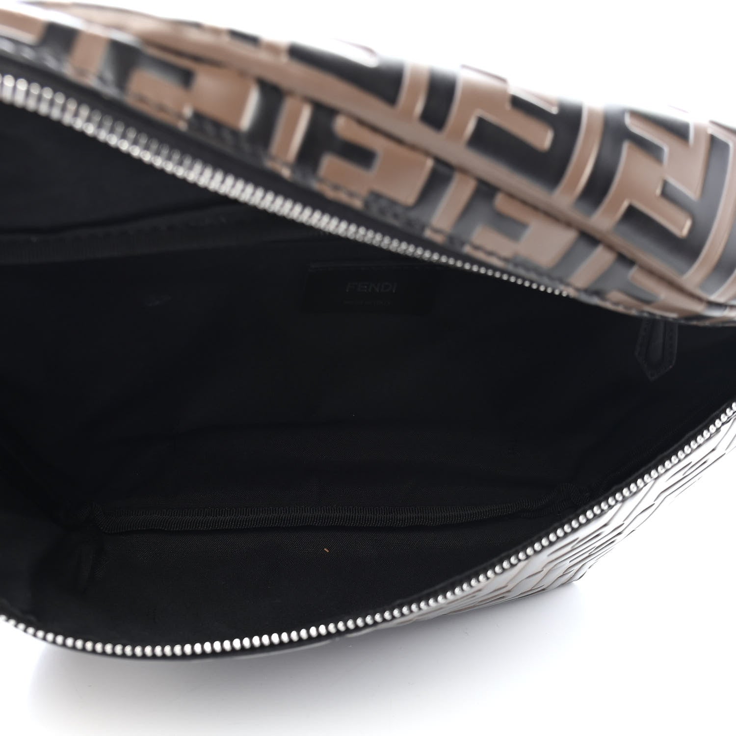 Fendi Vitello Century Bi-Color FF 1974 Embossed Belt Bag Maya Black 5 of 10