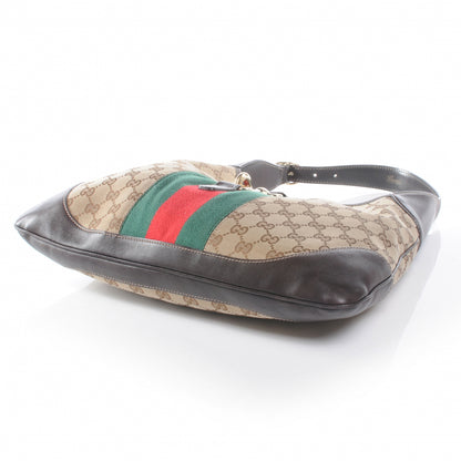 Gucci Monogram Web Jackie O Bouvier Hobo Dark Brown 4 of 8