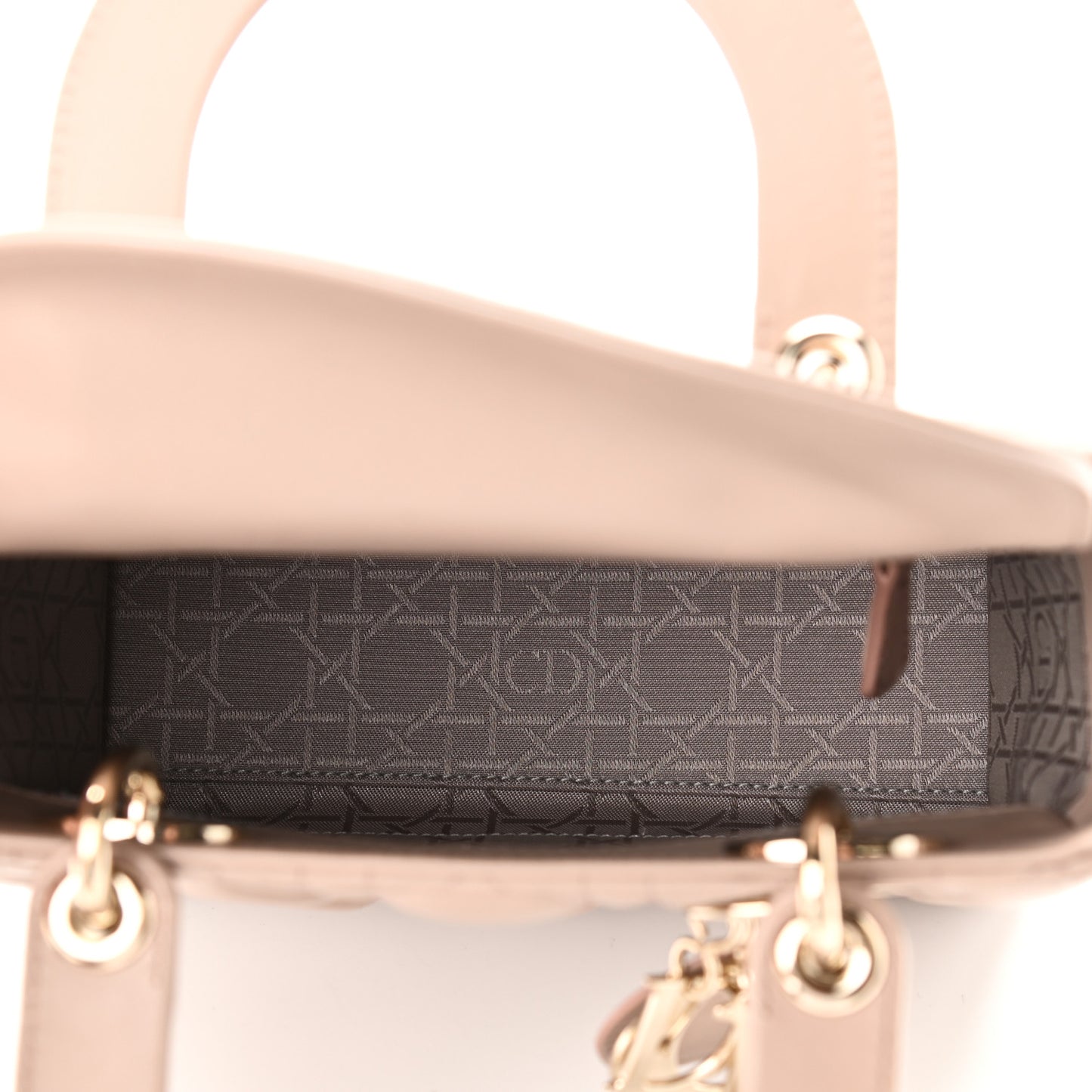 Lambskin Cannage Small Lucky Badges My Lady Dior Taupe